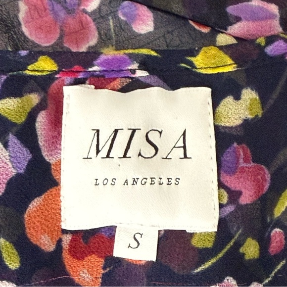 Misa Los Angeles by Revolve Black Floral Sheer Top. Size S - Picture 10 of 16